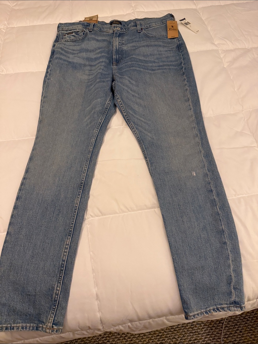 Ralph Lauren Light Blue Denim Jeans with Polo Tags Size 33R NWT